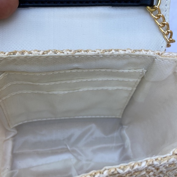 New GUESS BLAIRE SATCHEL CROSSBODY HANDBAG Mini Straw Shoulder Bag - Picture 7 of 7